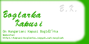 boglarka kapusi business card